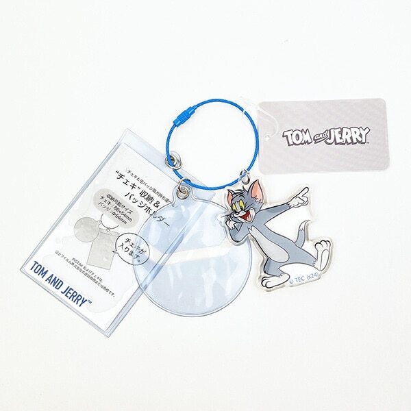 トムとジェリー チェキ&バッジホルダー ブルー トム 推し活 キーホルダー
