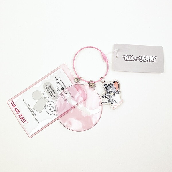 トムとジェリー チェキ&バッジホルダー ピンク タフィー 推し活 キーホルダー