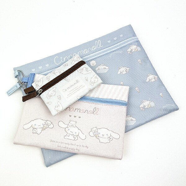 サンリオ シナモロール 3連ポーチ のんびりナチュラルシリーズ シナモン Sanrio