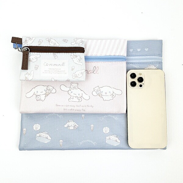 サンリオ シナモロール 3連ポーチ のんびりナチュラルシリーズ シナモン Sanrio