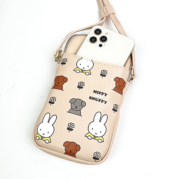 ミッフィー miffy MIFFY AND SNUFFY スマホショルダー ベージュ