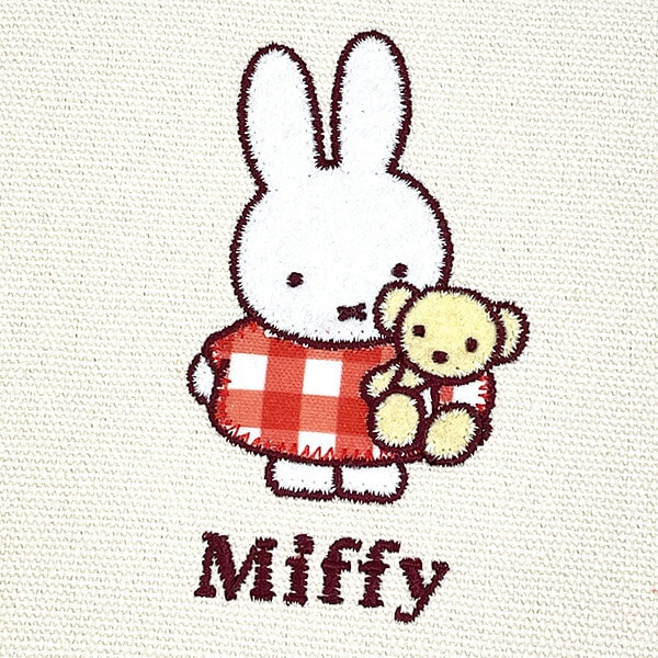 ミッフィー ワッペン3ポケットポーチ ギンガムシリーズ レッド miffy