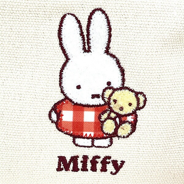 ミッフィー miffy ワッペンミニポーチ ギンガムチェック