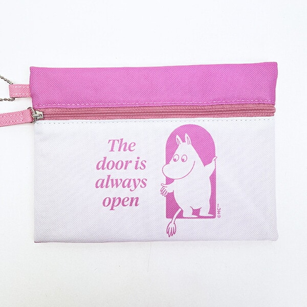 ムーミン 80周年アート 3連ポーチ PK 80周年アート MOM ピンク MOOMIN