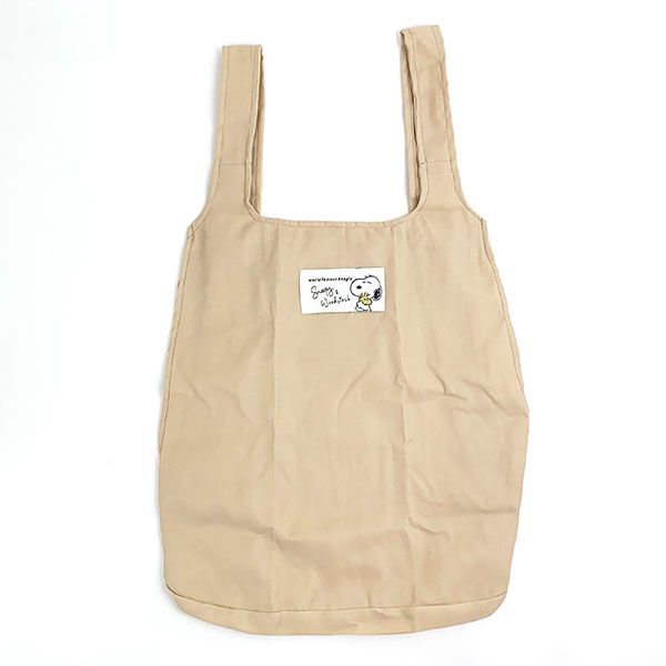 スヌーピー 2WAYトートバッグ リュック お買い物 サブバッグ エコバッグ ベージュ