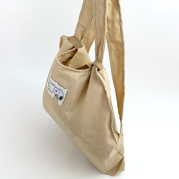スヌーピー 2WAYトートバッグ リュック お買い物 サブバッグ エコバッグ ベージュ