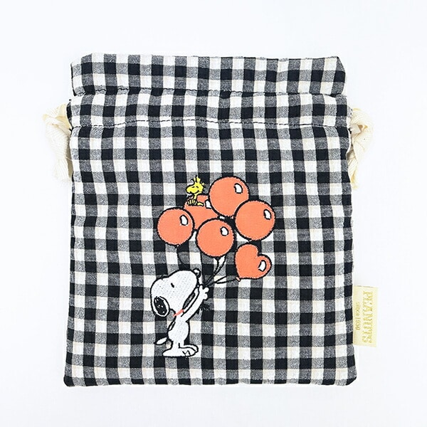 スヌーピー 巾着 （バルーンチェック） SNOOPY
