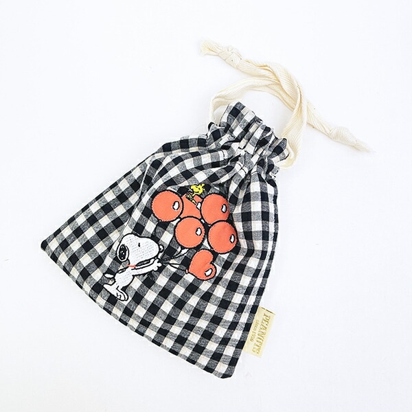 スヌーピー 巾着 （バルーンチェック） SNOOPY