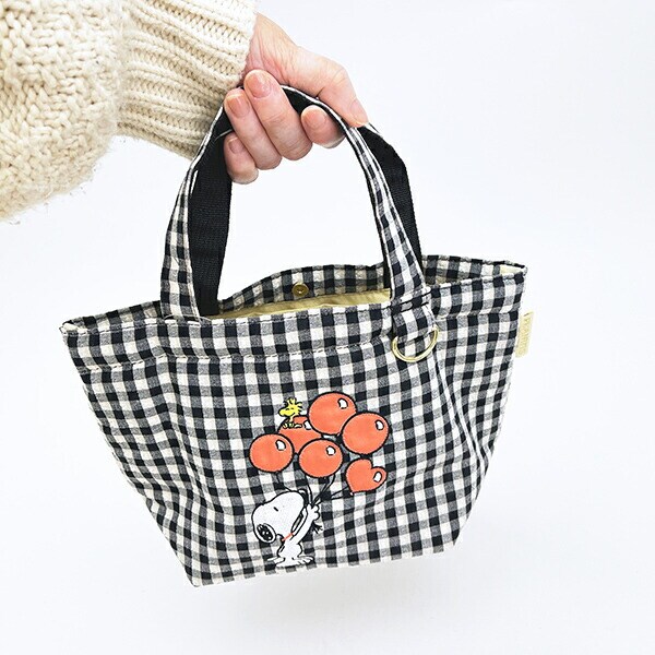 スヌーピー トートバッグ （バルーンチェック） ランチ SNOOPY