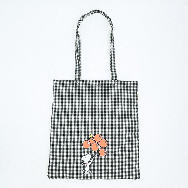 スヌーピー 肩掛けトートバッグ （バルーンチェック） SNOOPY