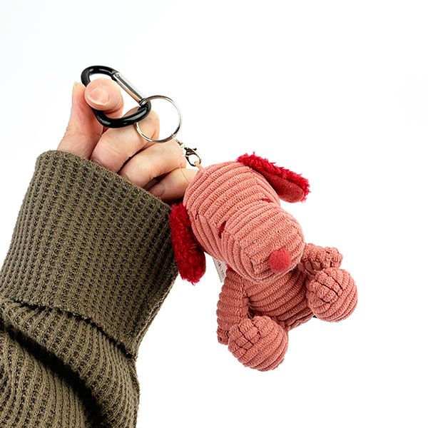 スヌーピー PEANUTS ぬいぐるみMC　PK　スヌーピーコーデュロイ マスコット ピンク 　 　
