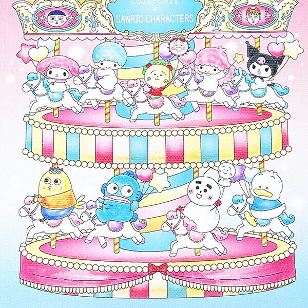 サンリオキャラクターズ × コジコジ メリーゴーランド ウォールキャンパス(M)