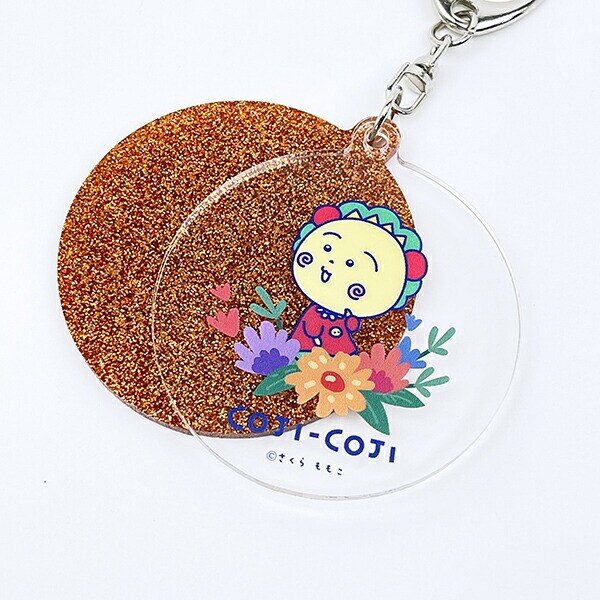 コジコジ キラキラ2連アクリルキーホルダー FLOWER BLEAK TIME