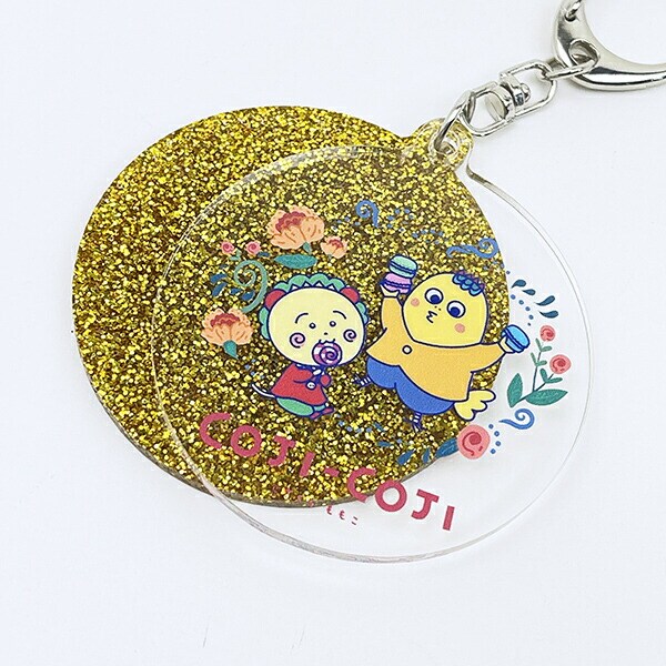 コジコジ 次郎 キラキラ2連アクリルキーホルダー FLOWER BLEAK TIME