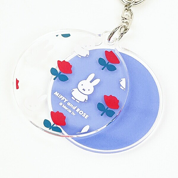 miffy ミッフィー キーホルダー ブルー ミッフィー＆ローズ