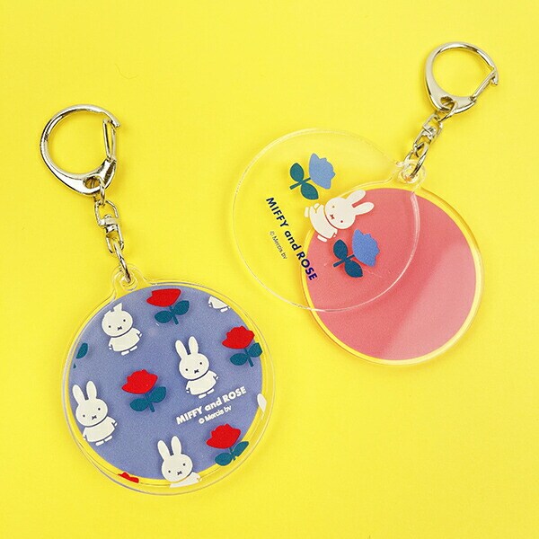 miffy ミッフィー キーホルダー ブルー ミッフィー＆ローズ