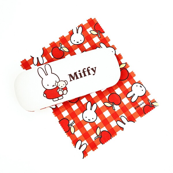 ミッフィー miffy ギンガムシリーズ 眼鏡ケース レッド