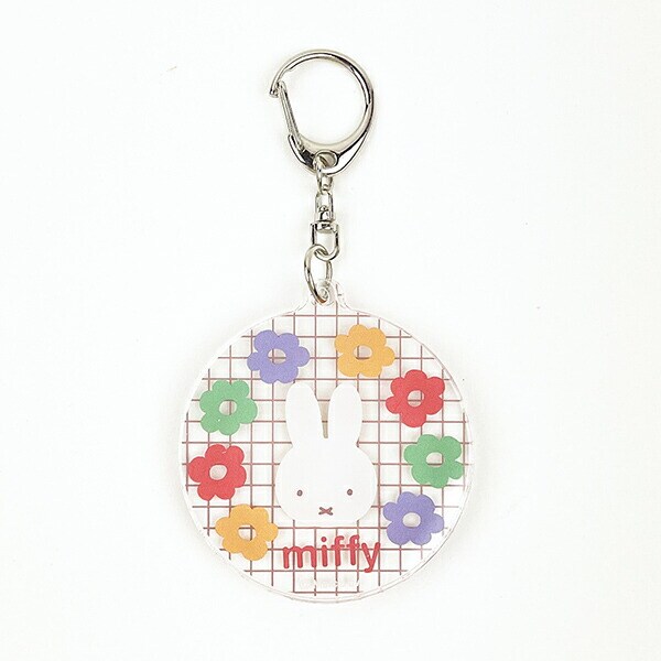 miffy ミッフィー スライドキーホルダー ポップ柄 フラワーポップシリーズ