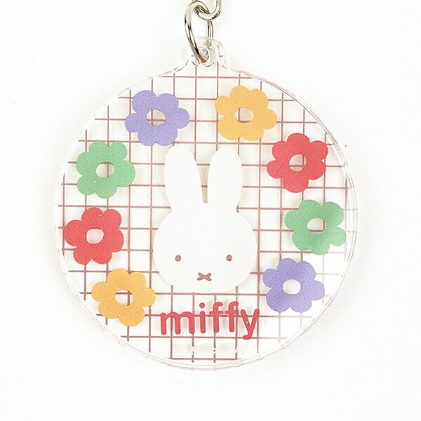 miffy ミッフィー スライドキーホルダー ポップ柄 フラワーポップシリーズ