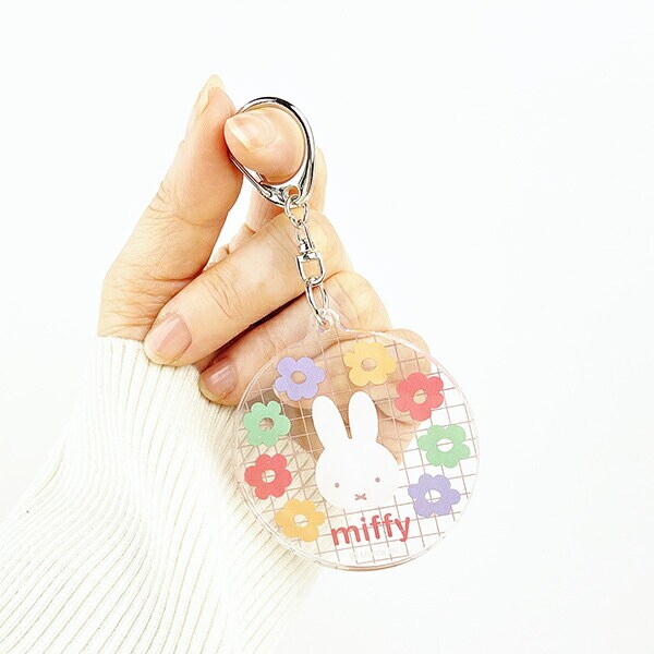 miffy ミッフィー スライドキーホルダー ポップ柄 フラワーポップシリーズ