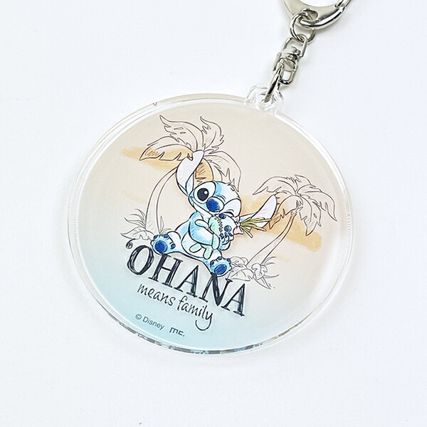 ディズニー スティッチ＆スクランプ 水彩 スライドアクリルキーホルダー Disney