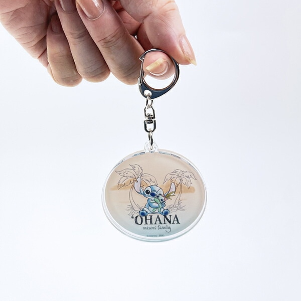 ディズニー スティッチ＆スクランプ 水彩 スライドアクリルキーホルダー Disney