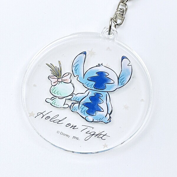 ディズニー スティッチ＆スクランプ(後ろ姿) 水彩 スライドアクリルキーホルダー Disney