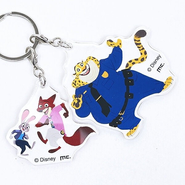ディズニー ズートピア ニック＆ジュディ＆クロウハウザー 2連アクリルキーホルダー 日本製 Disney
