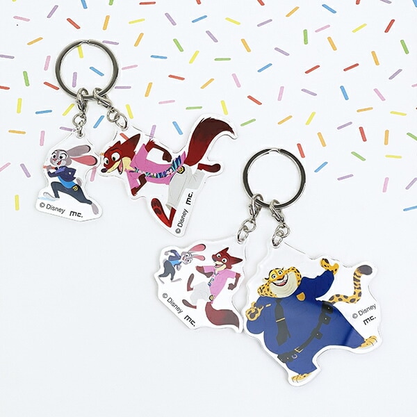 ディズニー ズートピア ニック＆ジュディ＆クロウハウザー 2連アクリルキーホルダー 日本製 Disney