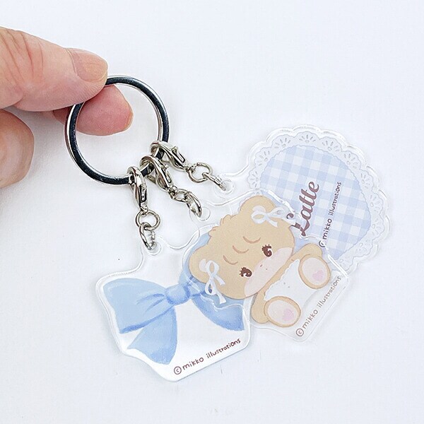 mikko illustrations ミッコ ラテ 3連アクリルキーホルダー 日本製