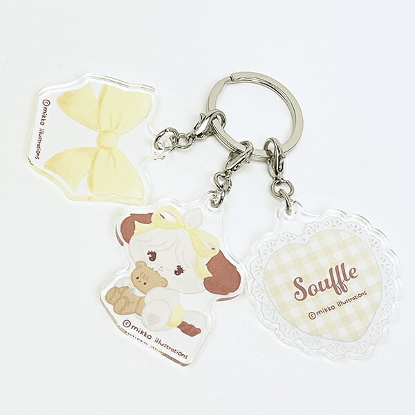 mikko illustrations ミッコ スフレ 3連アクリルキーホルダー 日本製