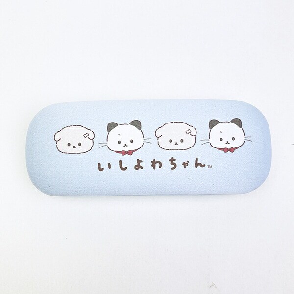 いしよわちゃん 眼鏡ケース フェイス 整列 ブルー