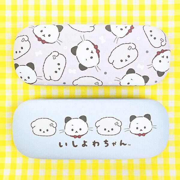 いしよわちゃん 眼鏡ケース フェイス 整列 ブルー
