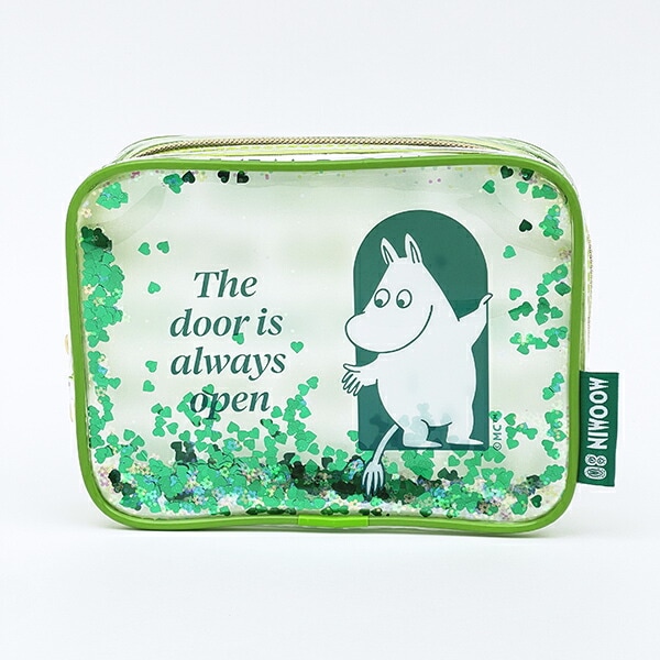 ムーミン シャカシャカポーチ グリーン 80周年アート MOOMIN