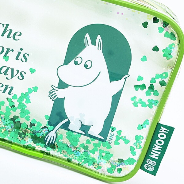 ムーミン シャカシャカポーチ グリーン 80周年アート MOOMIN