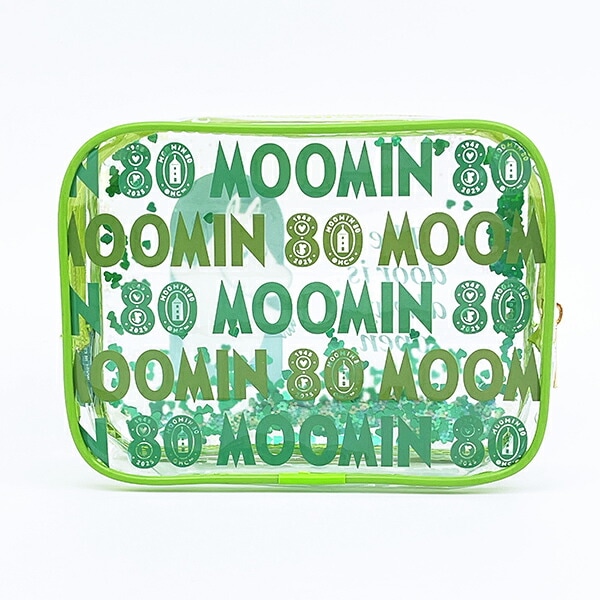 ムーミン シャカシャカポーチ グリーン 80周年アート MOOMIN