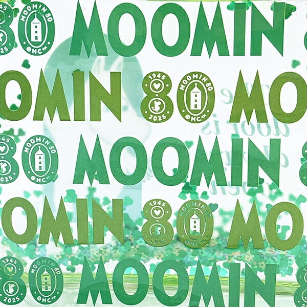 ムーミン シャカシャカポーチ グリーン 80周年アート MOOMIN