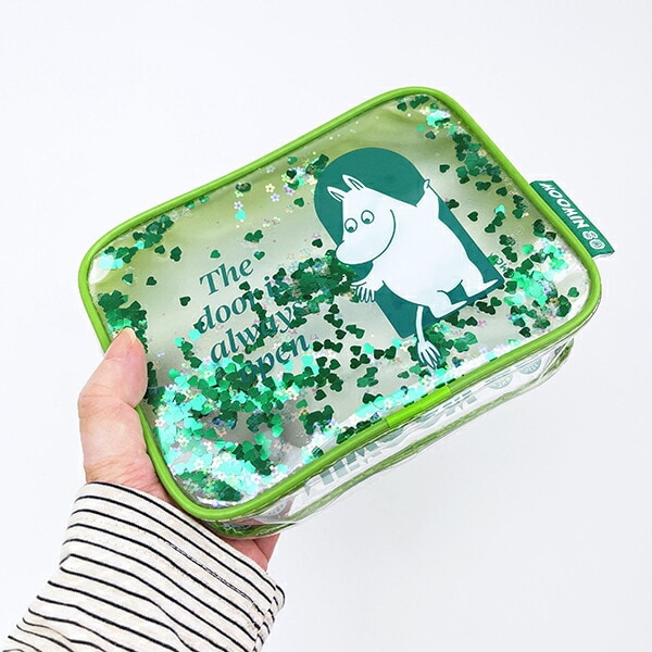 ムーミン シャカシャカポーチ グリーン 80周年アート MOOMIN