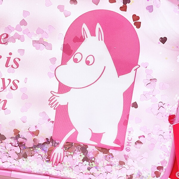 ムーミン シャカシャカポーチ ピンク 80周年アート MOOMIN