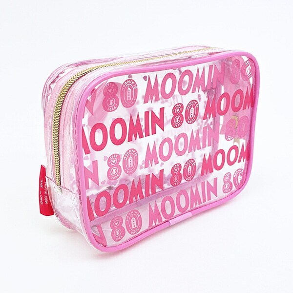 ムーミン シャカシャカポーチ ピンク 80周年アート MOOMIN