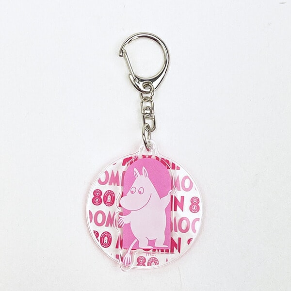 ムーミン 80周年アート スライドキーホルダー ピンク MOOMIN
