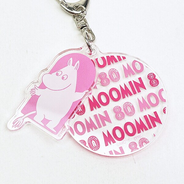 ムーミン 80周年アート スライドキーホルダー ピンク MOOMIN