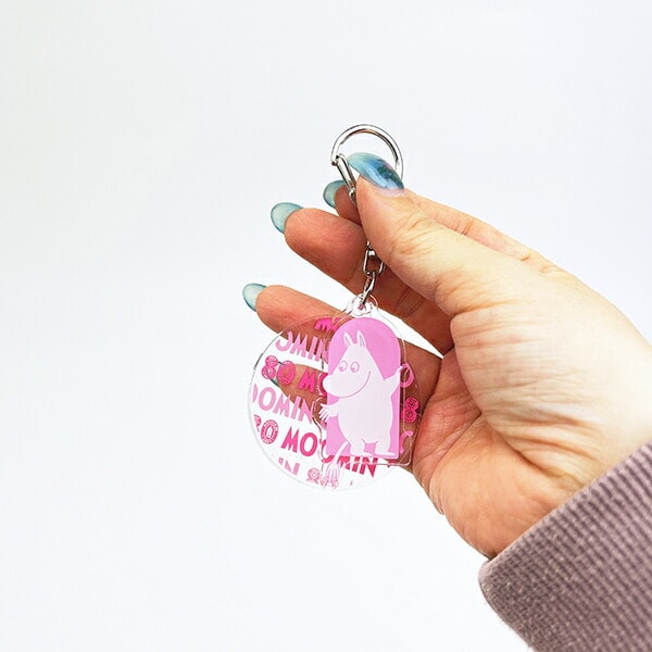 ムーミン 80周年アート スライドキーホルダー ピンク MOOMIN