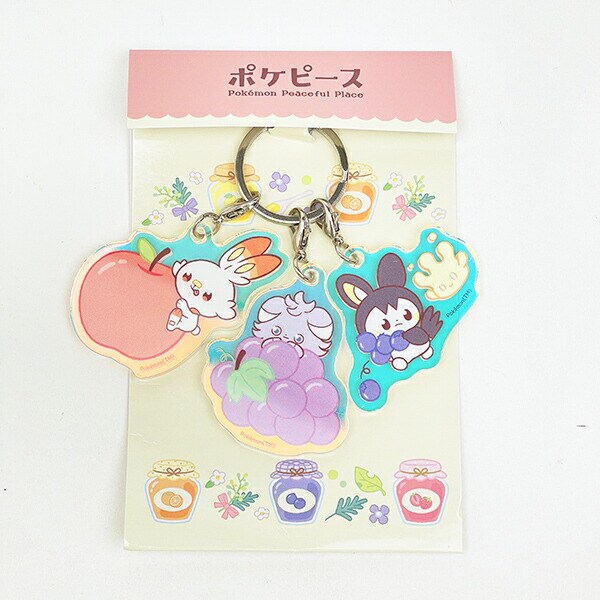 ポケットモンスター オーロラアクリルキーホルダー ヒバニー・ニャスパー・エモンガ＆マホミル ポケピース ポケモン