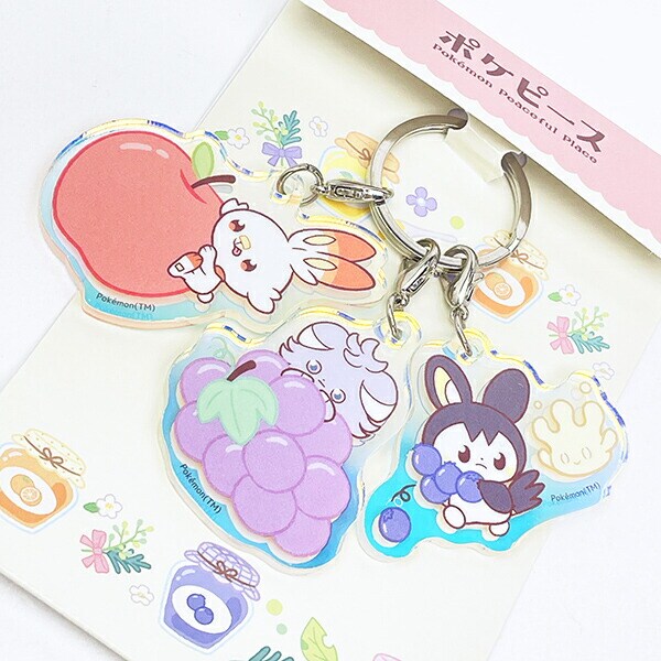 ポケットモンスター オーロラアクリルキーホルダー ヒバニー・ニャスパー・エモンガ＆マホミル ポケピース ポケモン