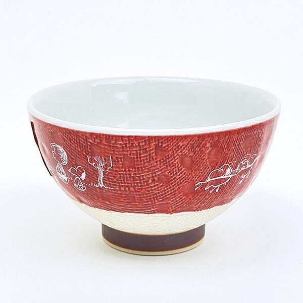 スヌーピー 茶碗 波佐見焼 朱色 食器 日本製 SNOOPY