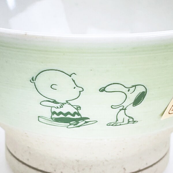 スヌーピー 波佐見焼 茶碗  浅緑色 食器 日本製 SNOOPY