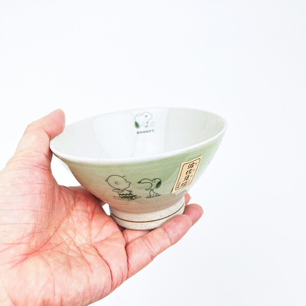 スヌーピー 波佐見焼 茶碗  浅緑色 食器 日本製 SNOOPY