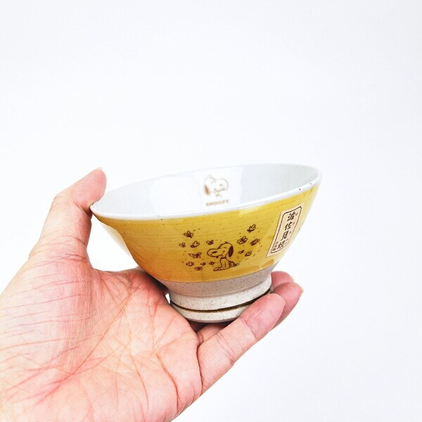 スヌーピー 波佐見焼 茶碗  檸檬色 食器 日本製 SNOOPY
