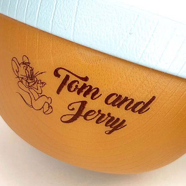 トムとジェリー スープカップ  食器 皿 木目調 日本製 ブルー